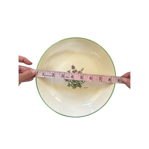 World Market Cream Hand Painted Herb Plates set of 4 - Picture 7 of 8